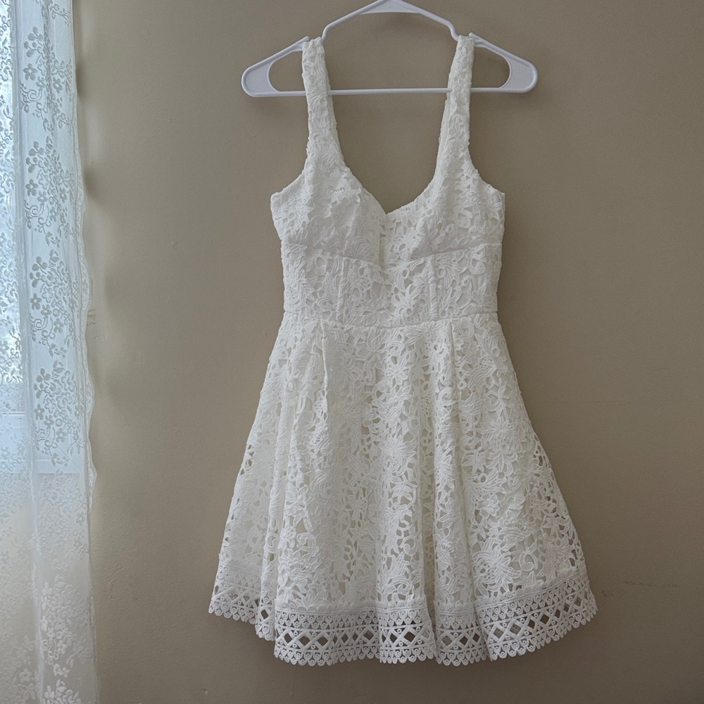 Showpo White Lace Mini Dress